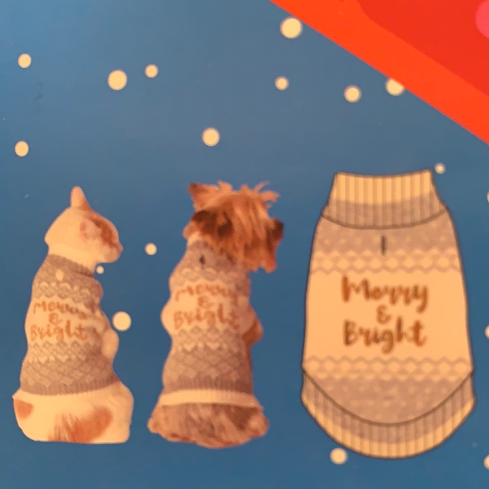 New dog sweater charming “Merry & Bright” various sizes